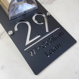 LED SOLAR POWERED OUTSIDE CUSTOM HOUSE SIGN LASER CUT NUMBER STREET HOUSE ADDRESS WALL SIGN