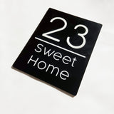 CUSTOM BRUSHED ALUMINIUM VERTICAL HOUSE SIGN NUMBER STREET SIGN ADDRESS DOOR WALL PLAQUE