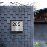 STAINLESS STEEL MODERN HOUSE ADDRESS SIGN BUSINESS ADDRESS PERSONALISED FAMILY NAME
