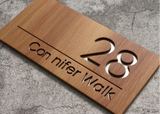 WOODEN WOOD OUTDOOR HOUSE SIGN NUMBER STREET HOUSE ADDRESS WALL MAIL BOX LETTER BOX PLAQUE