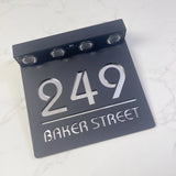 Custom Solar LED Square House Number Sign | Address Plaque
