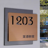 STAINLESS STEEL MODERN HOUSE ADDRESS SIGN BUSINESS ADDRESS PERSONALISED FAMILY NAME