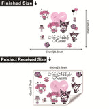 HELLO KITTY MY MELODY KUROMI PINK PURPLE WALL STICKER MURAL ART Decal