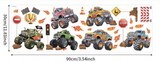 MONSTER TRUCKS CAR RACING FLAMES TRAFFIC 3D WALL STICKER MURAL ART Decal
