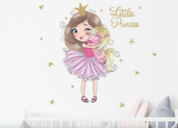 LITTLE PRINCESS & UNICORN SNUGGLES STARS TUTU 3D WALL STICKER MURAL ART Decal