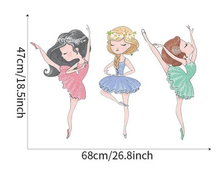 BALLERINA DANCING GIRLS TUTU DANCE 3D WALL STICKER MURAL ART Decal