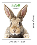 BUNNY RABBIT CUTE ANIMALS LYING DOWN PAWS BROWN WHITE 3D WALL STICKER MURAL ART Decal