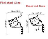 SLEEPING KITTY CAT SILHOUETTE WALL SWITCH CUTE ANIMALS 3D MINI WALL STICKER MURAL ART Decal