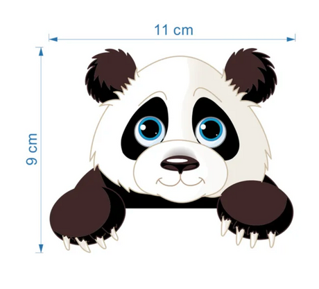 FLUFFY SMILING PANDA BEAR CUTE ANIMALS 3D MINI WALL STICKER MURAL ART Decal