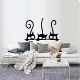 CHEEKY CAT SILHOUETTE KITTEN ANIMALS TAILS 3D WALL STICKER MURAL ART Decal
