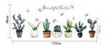CACTUS PLANTS NATURE COLOURFUL BUTTERFLIES 3D WALL STICKER MURAL ART Decal