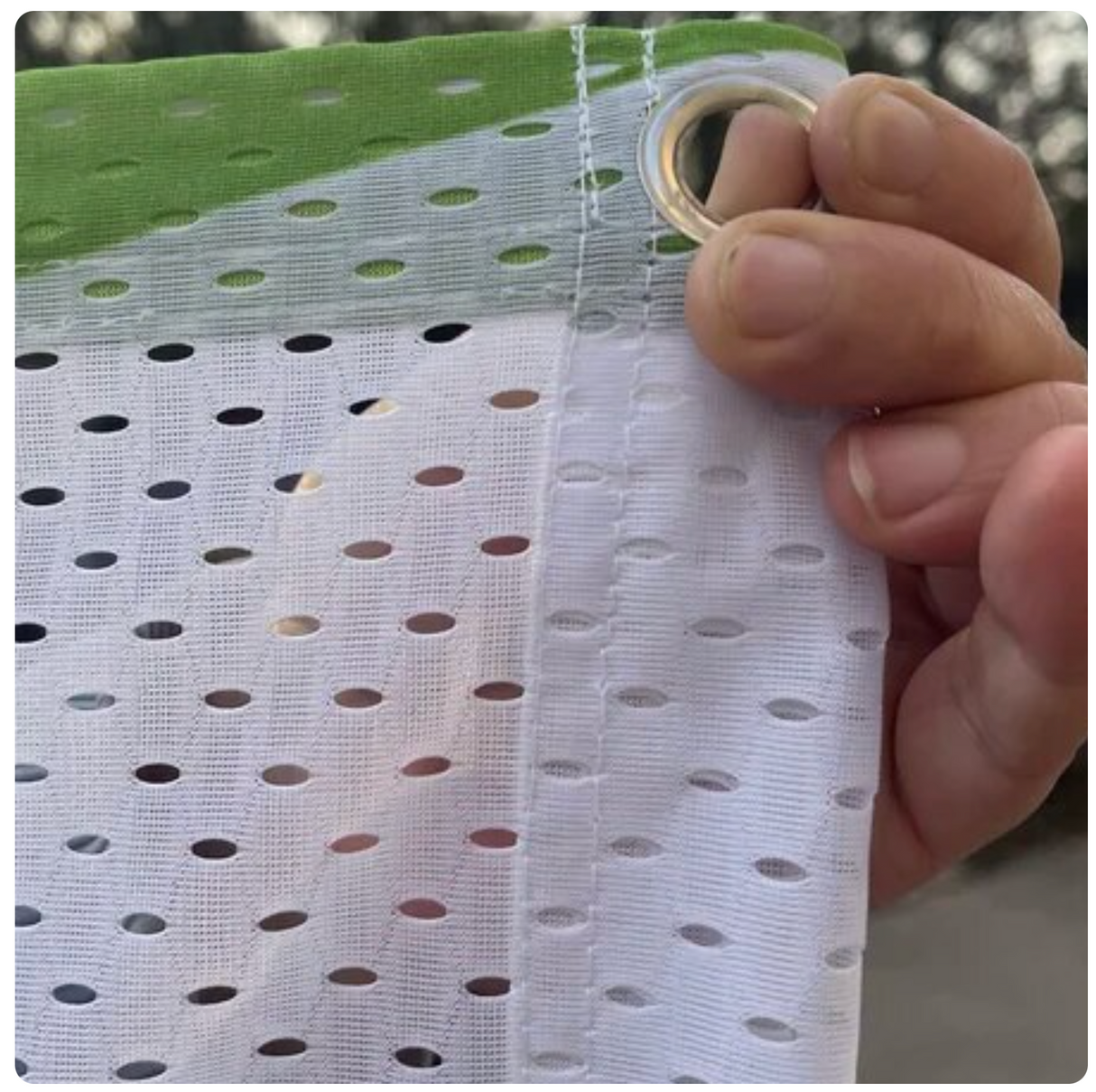 BUSINESS OUTDOOR MESH POLYESTER WEATHERPROOF CUSTOM BUSINESS MARKET STALL ADS BANNER SIGN