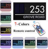 SOLAR LED HOUSE SIGN ADDRESS MULTI COLOUR COLOR SIGN CUSTOM LIGHT UP NUMBER PLAQUE