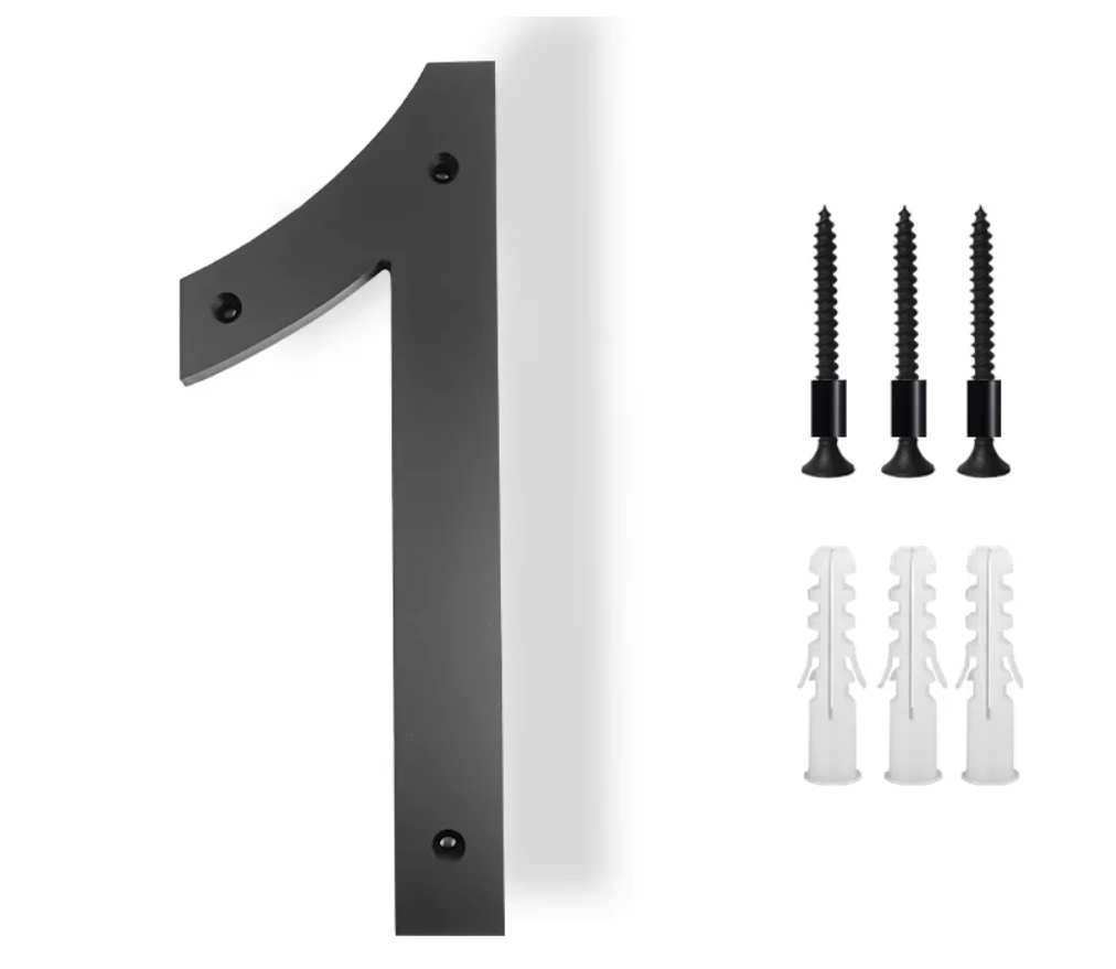 30CM LARGE BIG HOUSE NUMBER SIGN ADDRESS SIGN BLACK ACRYLIC MODERN PLAQUE