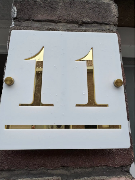 HOUSE SIGN ADDRESS SIGN LASER CUT ACRYLIC MODERN HOUSE NUMBER PLAQUE