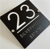 CUSTOM SQUARE MATT HOUSE SIGN NUMBER STREET SIGN ACRYLIC ADDRESS DOOR WALL PLAQUE
