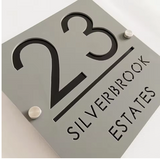 CUSTOM SQUARE MATT HOUSE SIGN NUMBER STREET SIGN ACRYLIC ADDRESS DOOR WALL PLAQUE