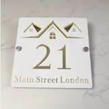 CUSTOM SQUARE HOUSE HOME SIGN NUMBER STREET SIGN ACRYLIC ADDRESS DOOR WALL PLAQUE