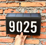 LED SOLAR CUSTOM HOUSE SIGN NUMBER STREET SIGN ACRYLIC WHITE LIGHT ADDRESS DOOR WALL PLAQUE