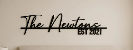 PERSONALISED FAMILY NAME SIGN CUSTOMISED METAL ADDRESS SIGN BLACK METAL STREET PLAQUE