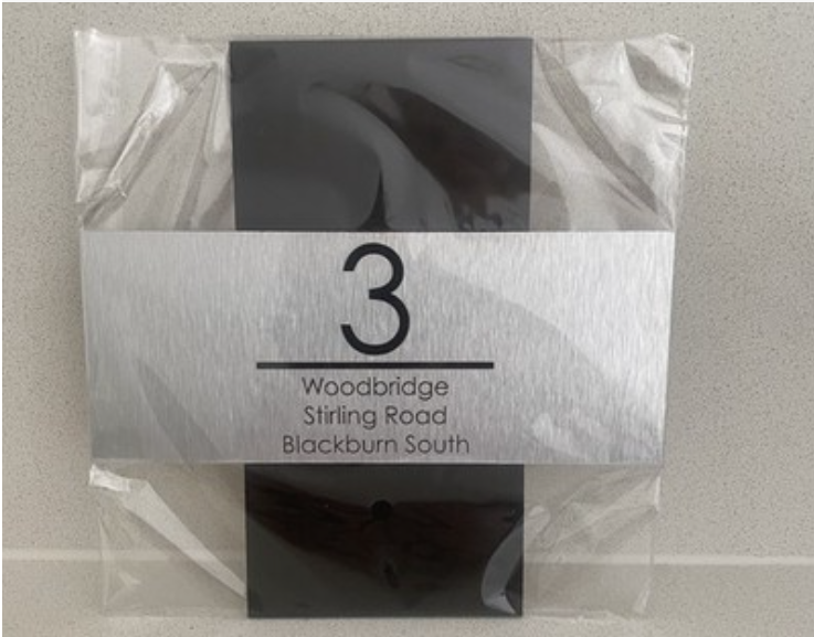 Custom Brushed Stainless Steel House Sign | UV Print Address Plaque