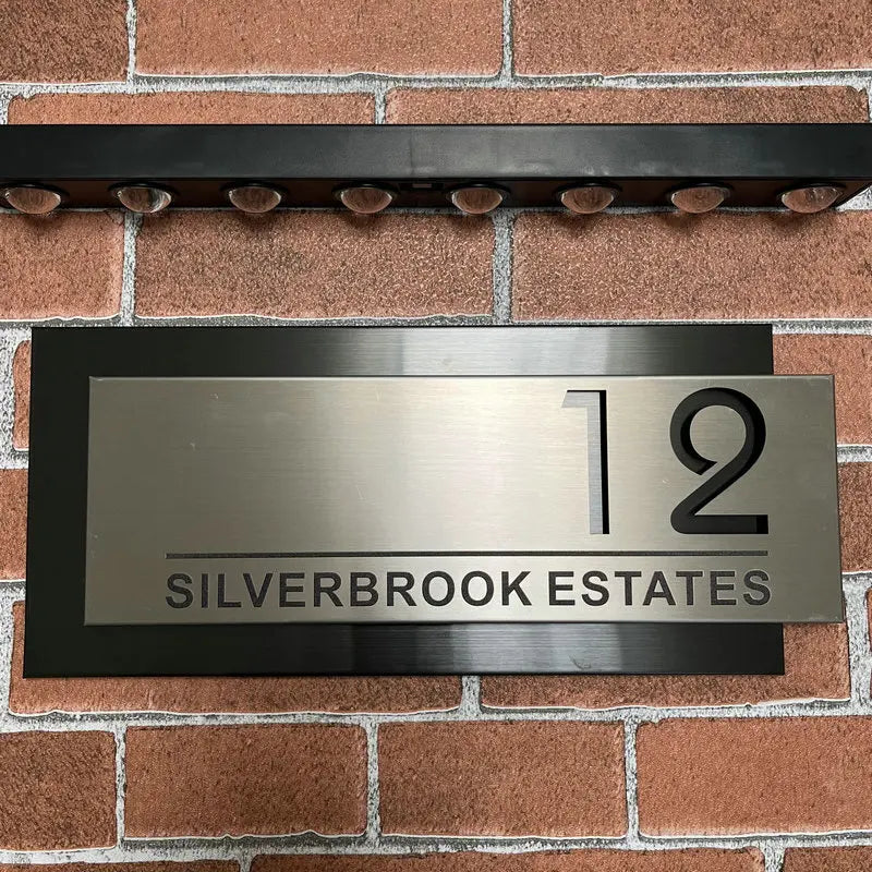 CUSTOM MODERN STAINLESS STEEL HOUSE SIGN NUMBER STREET SIGN ADDRESS DOOR WALL PLAQUE