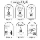 CUSTOM ACRYLIC TABLE NUMBER SIGN WITH QR CODE WEDDING RESTAURANT MENU