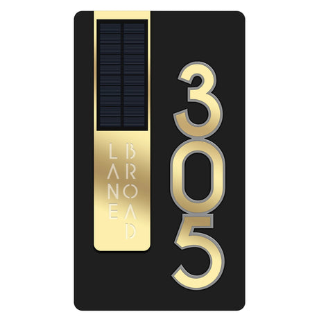 SOLAR LED HOUSE NUMBER SIGN ADDRESS CUSTOM ACRYLIC VERTICAL BACKLIT