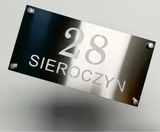 STAINLESS STEEL HOUSE NUMBER DOOR PLATE LASER CUT CUSTOMISED STREET ADDRESS