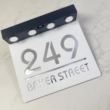 Custom Solar LED Square House Number Sign | Address Plaque