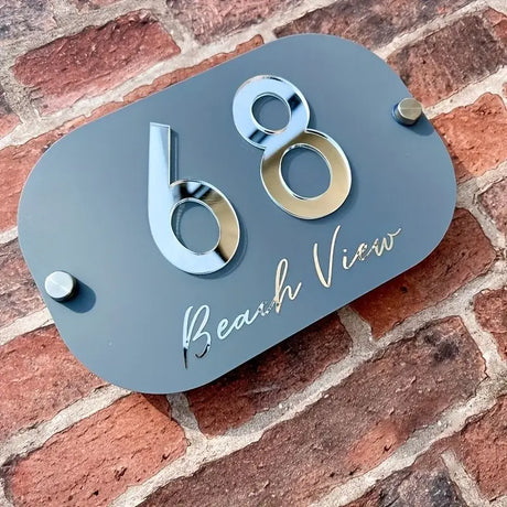 3D CUSTOM ACRYLIC PREMIUM HOUSE DOOR SIGN NUMBER MODERN ADDRESS PLAQUE