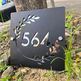 Custom Square Leaf Pattern Acrylic House Sign | Personalised Address Plaque