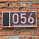 LED SOLAR CUSTOM HOUSE SIGN NUMBER STREET ACRYLIC SILVER GOLD ROSE GOLD ADDRESS DOOR WALL PLAQUE