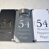 LED SOLAR DECORATIVE CUSTOM HOUSE SIGN NUMBER STREET SIGN ACRYLIC ADDRESS DOOR WALL PLAQUE