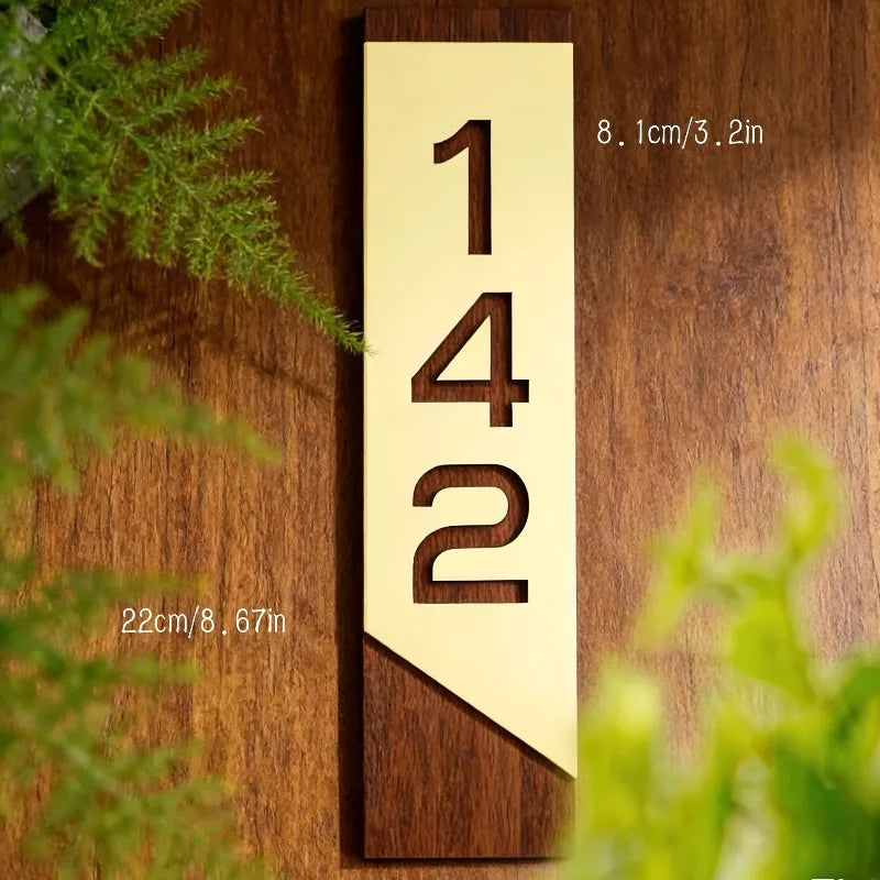 Custom Acrylic House Number Plaque | Black, White & Gold