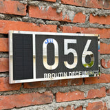 LED SOLAR CUSTOM HOUSE SIGN NUMBER STREET ACRYLIC SILVER GOLD ROSE GOLD ADDRESS DOOR WALL PLAQUE