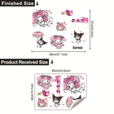 HELLO KITTY MY MELODY KUROMI PINK PURPLE WALL STICKER MURAL ART Decal