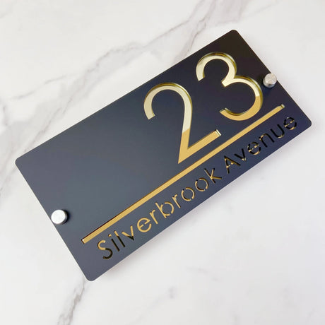 CUSTOM ACRYLIC MODERN HOUSE SIGN NUMBER STREET SIGN ADDRESS DOOR WALL PLAQUE