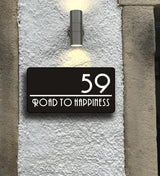 HOUSE SIGN NUMBER STREET SIGN BLACK ACRYLIC ADDRESS DOOR WALL PLAQUE