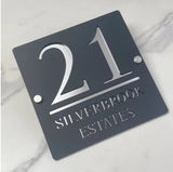 HOUSE SIGN ADDRESS CUSTOM SIGN LASER CUT ACRYLIC MODERN HOUSE NUMBER PLAQUE