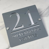 HOUSE SIGN ADDRESS CUSTOM SIGN LASER CUT ACRYLIC MODERN HOUSE NUMBER PLAQUE