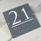 HOUSE SIGN ADDRESS CUSTOM SIGN LASER CUT ACRYLIC MODERN HOUSE NUMBER PLAQUE
