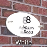 HOUSE SIGN ADDRESS SIGN NUMBER STREET ACRYLIC DOOR WALL WHITE BACK PLATE PLAQUE
