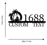 Custom Metal Sailing Boat & Palm Tree Sign | Personalised Coastal Wall Art