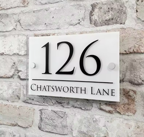 CUSTOM HOUSE SIGN NUMBER STREET SIGN COLOURED ACRYLIC ADDRESS DOOR WALL PLAQUE