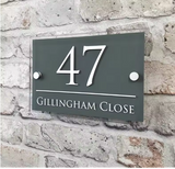 CUSTOM HOUSE SIGN NUMBER STREET SIGN COLOURED ACRYLIC ADDRESS DOOR WALL PLAQUE