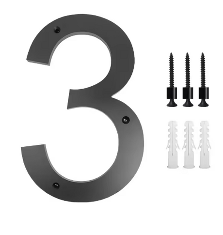 Custom Black Acrylic House Sign | Personalised Number & Letter Address Plaque