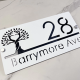 TREE OF LIFE CUSTOM ACRYLIC ALUMINIUM HOUSE NUMBER STREET ADDRESS SIGN