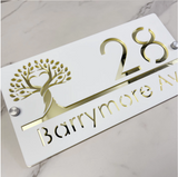 TREE OF LIFE CUSTOM ACRYLIC ALUMINIUM HOUSE NUMBER STREET ADDRESS SIGN