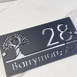 TREE OF LIFE CUSTOM ACRYLIC ALUMINIUM HOUSE NUMBER STREET ADDRESS SIGN